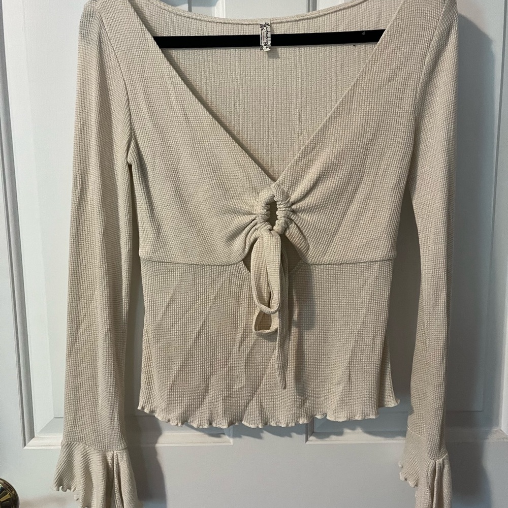 Free People bell sleeve cutout top